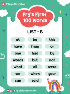 fry's first 100 sight words