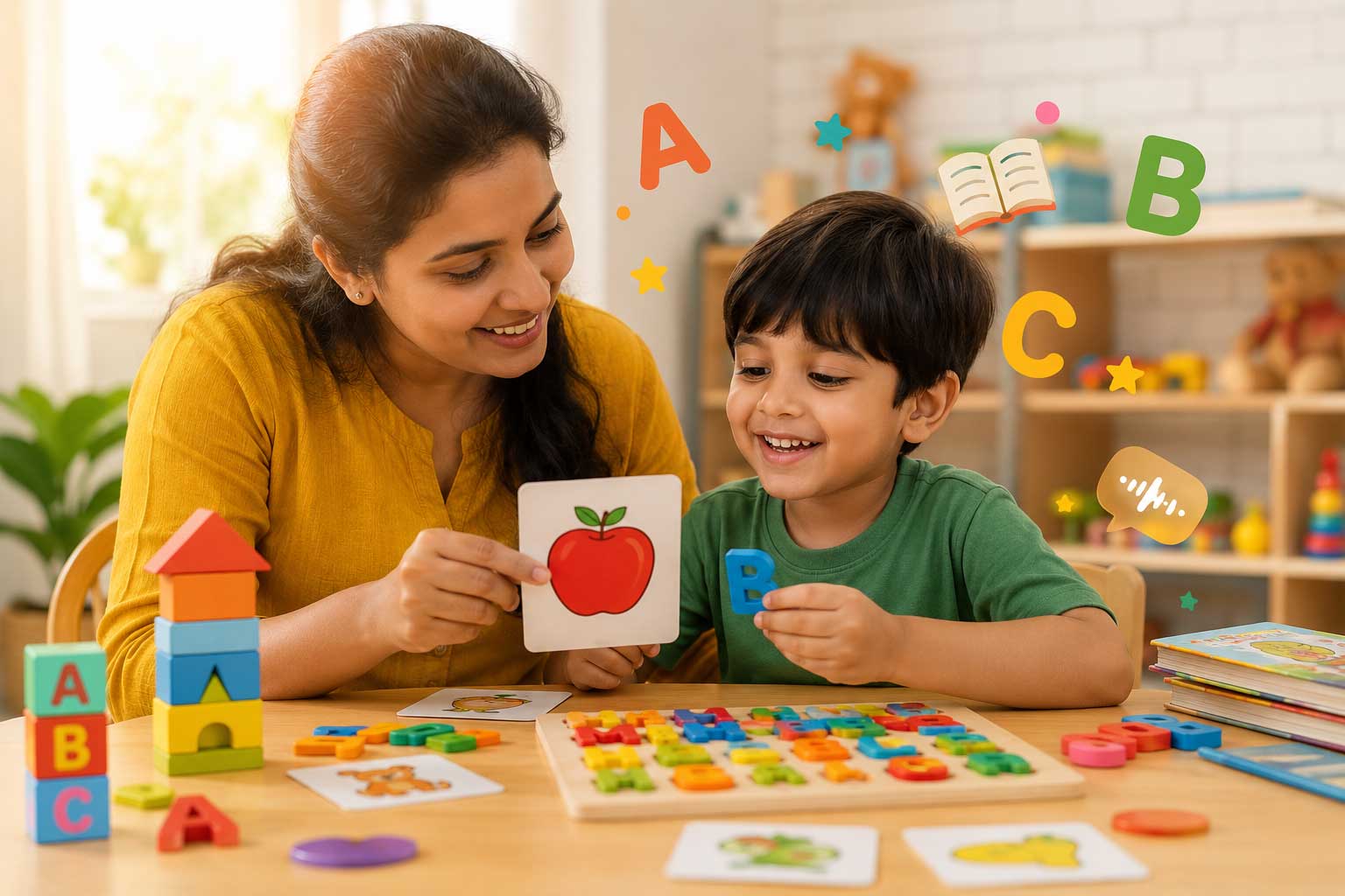 kid doing phonics activity