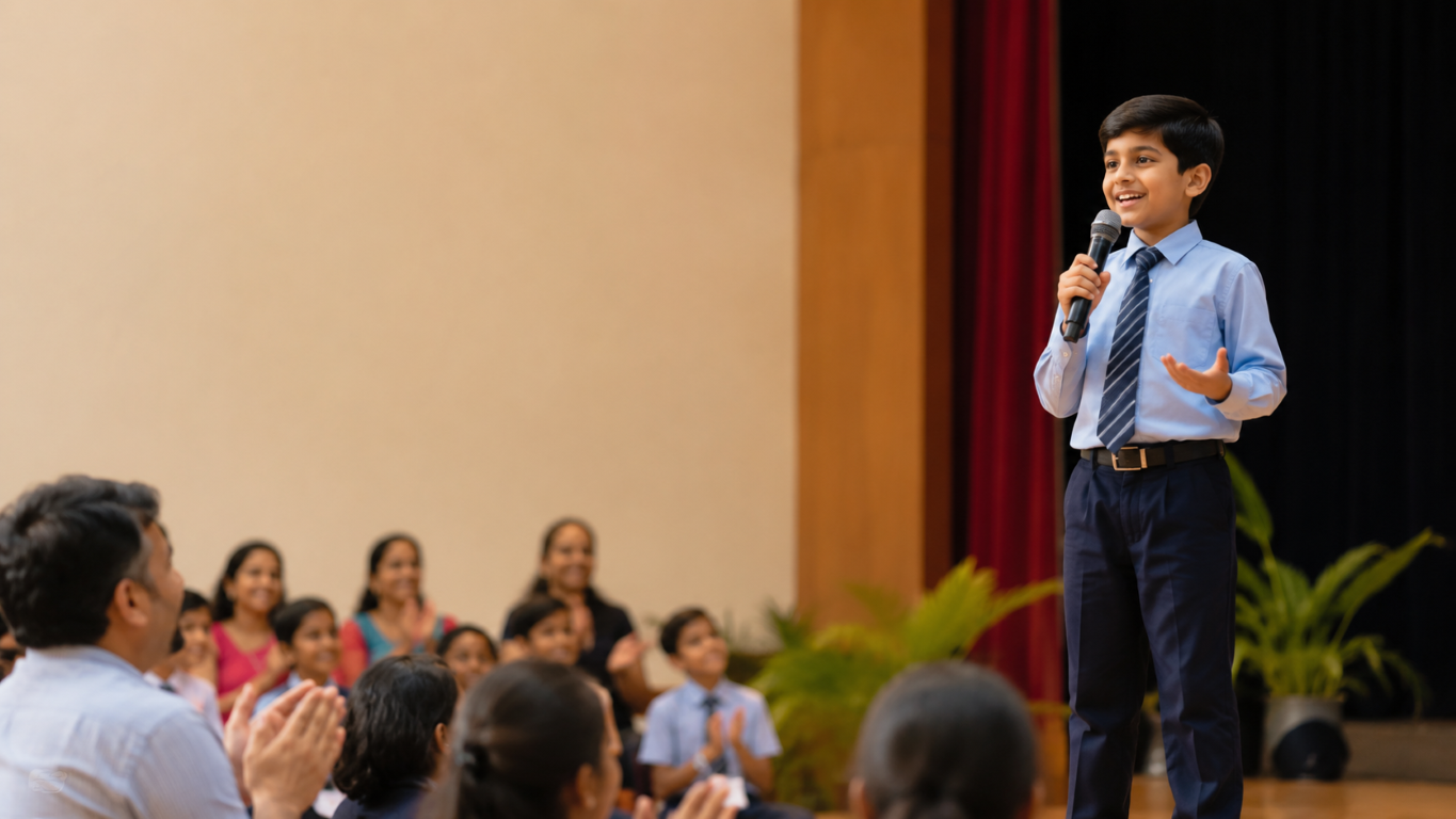kid performing on stage