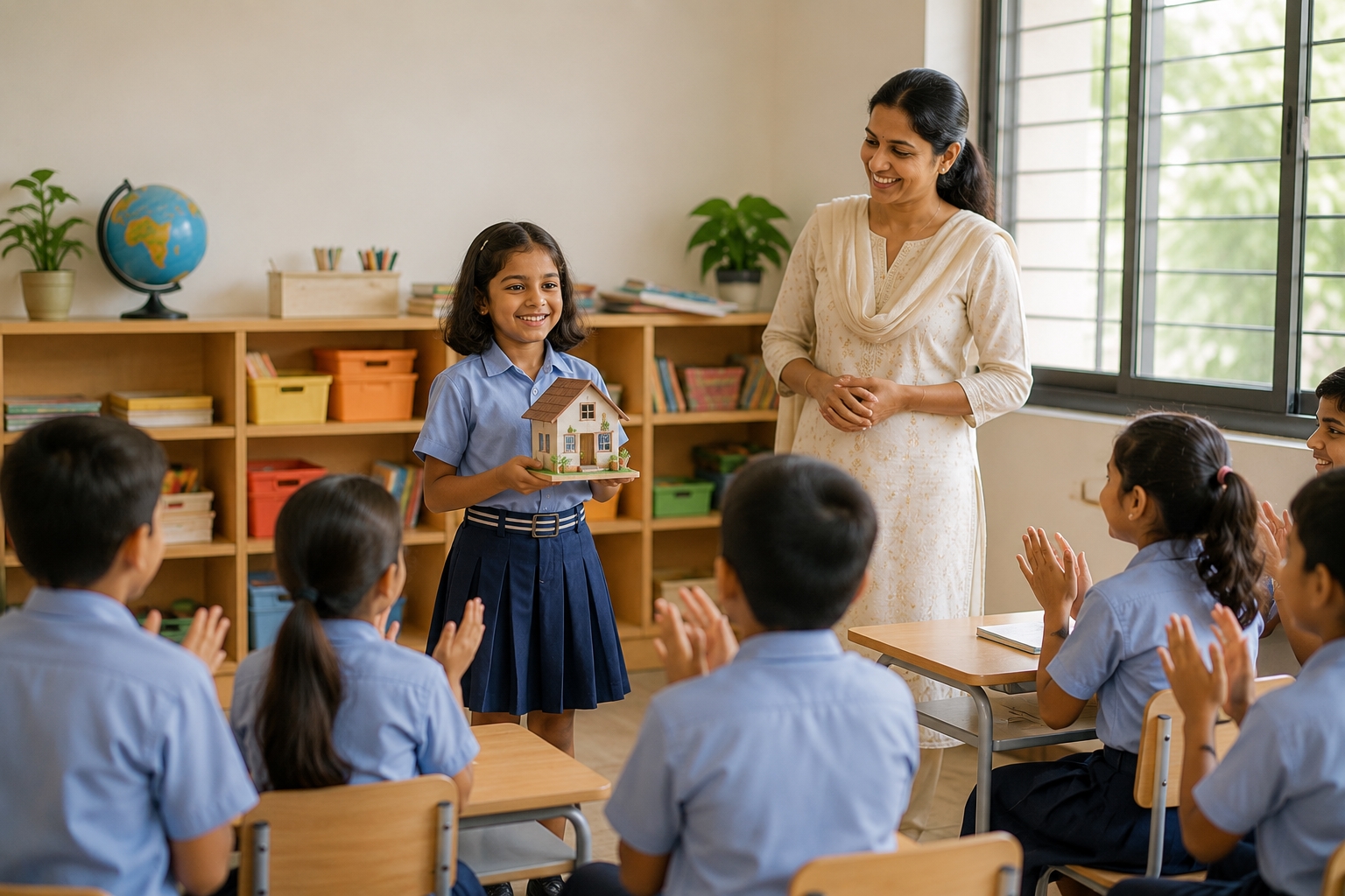 Classroom presentation and applause