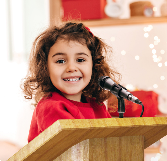 Your child will steal the limelight every time they address an audience.